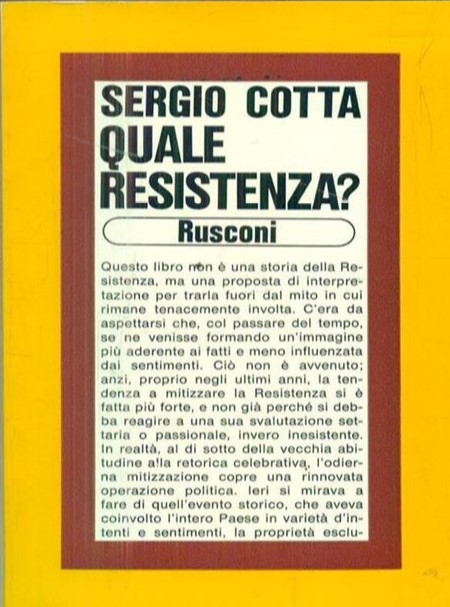 QUALE RESISTENZA?